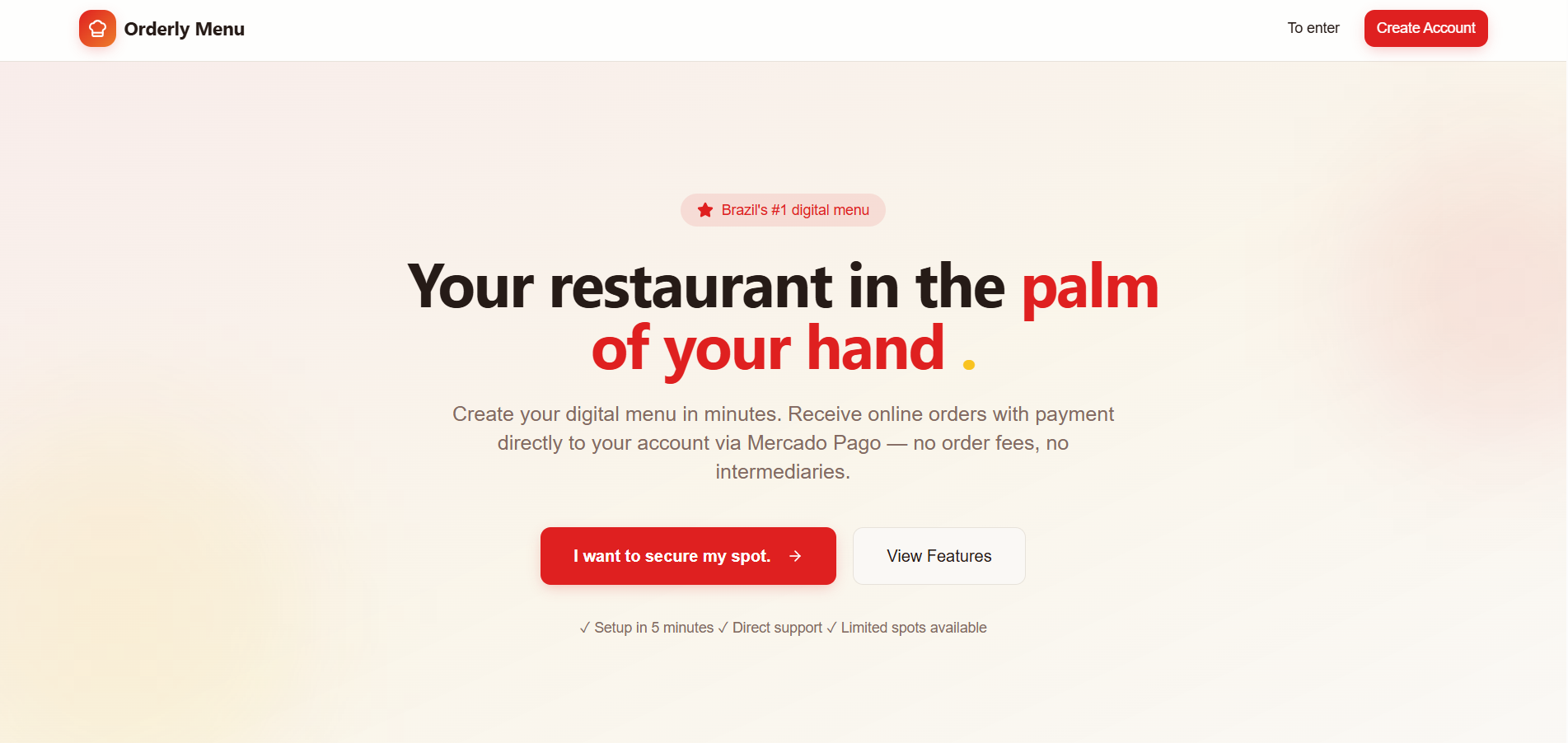 Orderly Menu — Digital Menu Landing